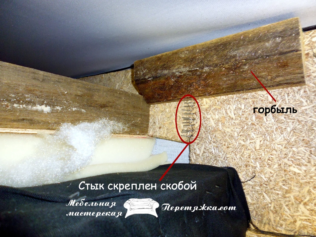 Фото разобранного дивана со сломанными ламелями